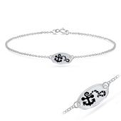 Anchor with Enamel Silver Bracelet BRS-263